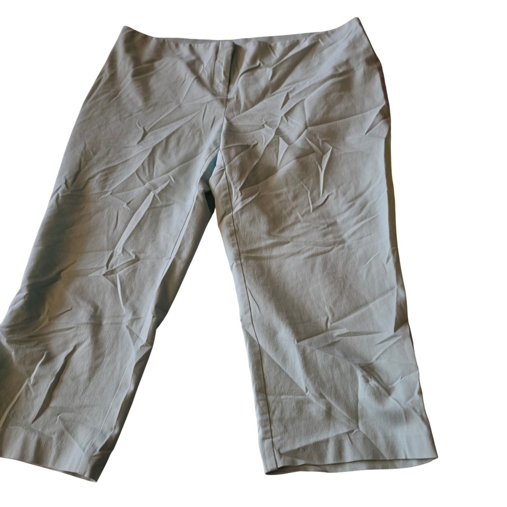 Alfani Womens Mint Green Pull On Capri Pants Size 18 Stretch Cropped Trousers